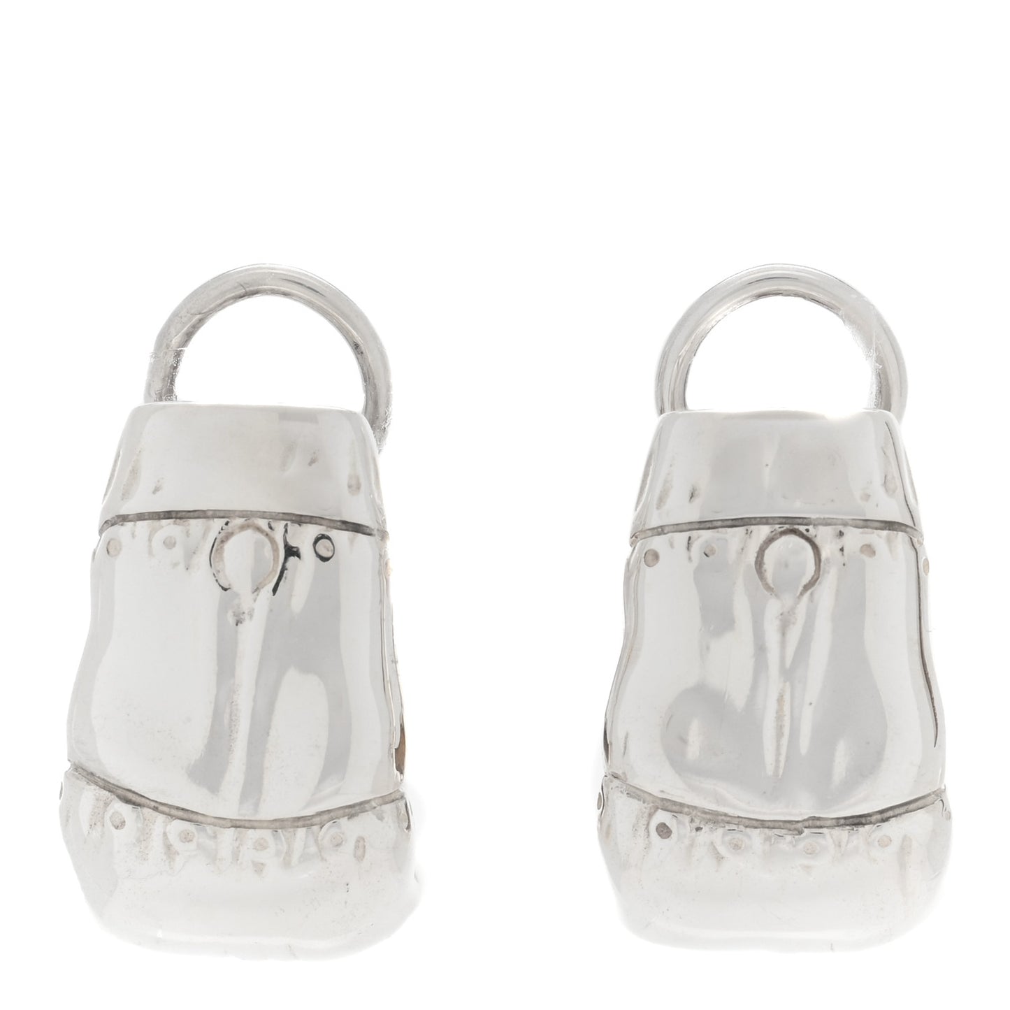 Sterling Silver Bamboo J Hoop Earrings