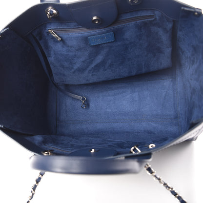 Chanel Caviar Large Studded Deauville Tote Navy 5 of 10