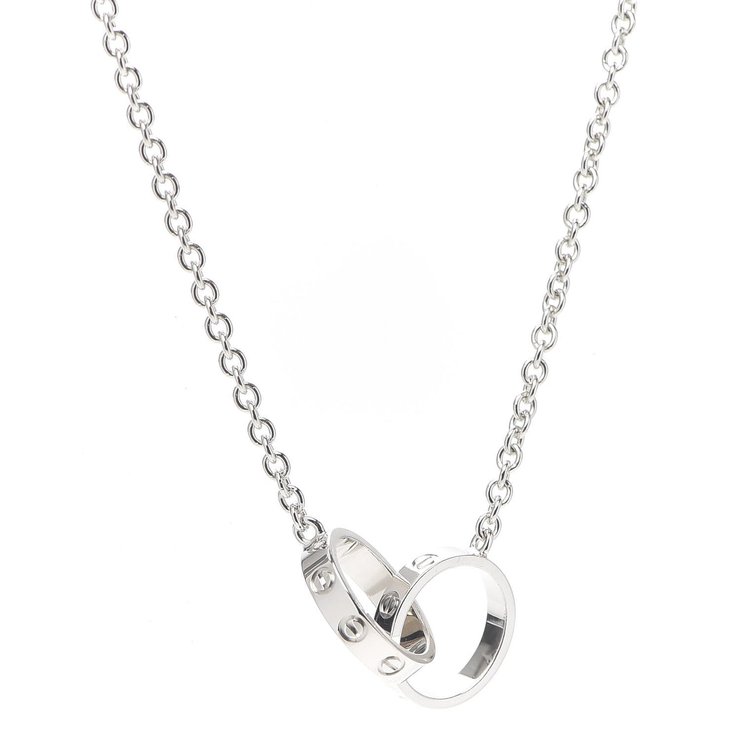 18K White Gold Interlocking LOVE Necklace
