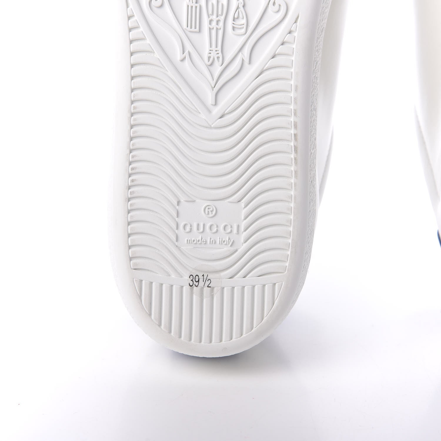 Gucci Calfskin Miro Soft Tennis Embroidered Womens Ace Sneakers 39.5 White Rio Blue 10 of 12