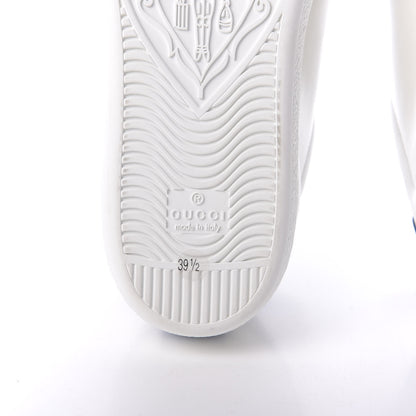 Gucci Calfskin Miro Soft Tennis Embroidered Womens Ace Sneakers 39.5 White Rio Blue 10 of 12