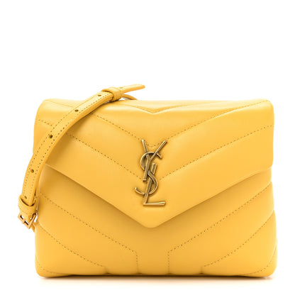 Saint Laurent Calfskin Y Quilted Monogram Toy Loulou Crossbody Bag Sunflower 1 of 10