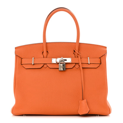 Hermes Taurillon Clemence Birkin 30 Orange 1 of 22