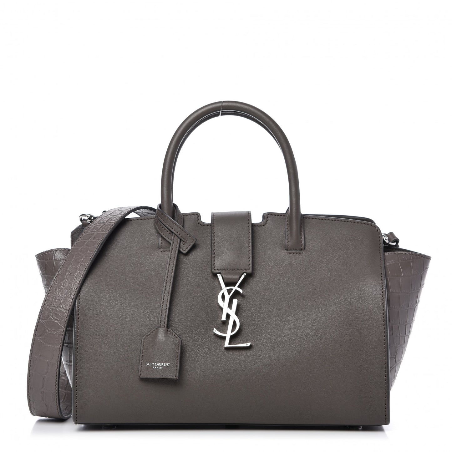 Smooth Calfskin Crocodile Embossed Baby Monogram Downtown Cabas Earth