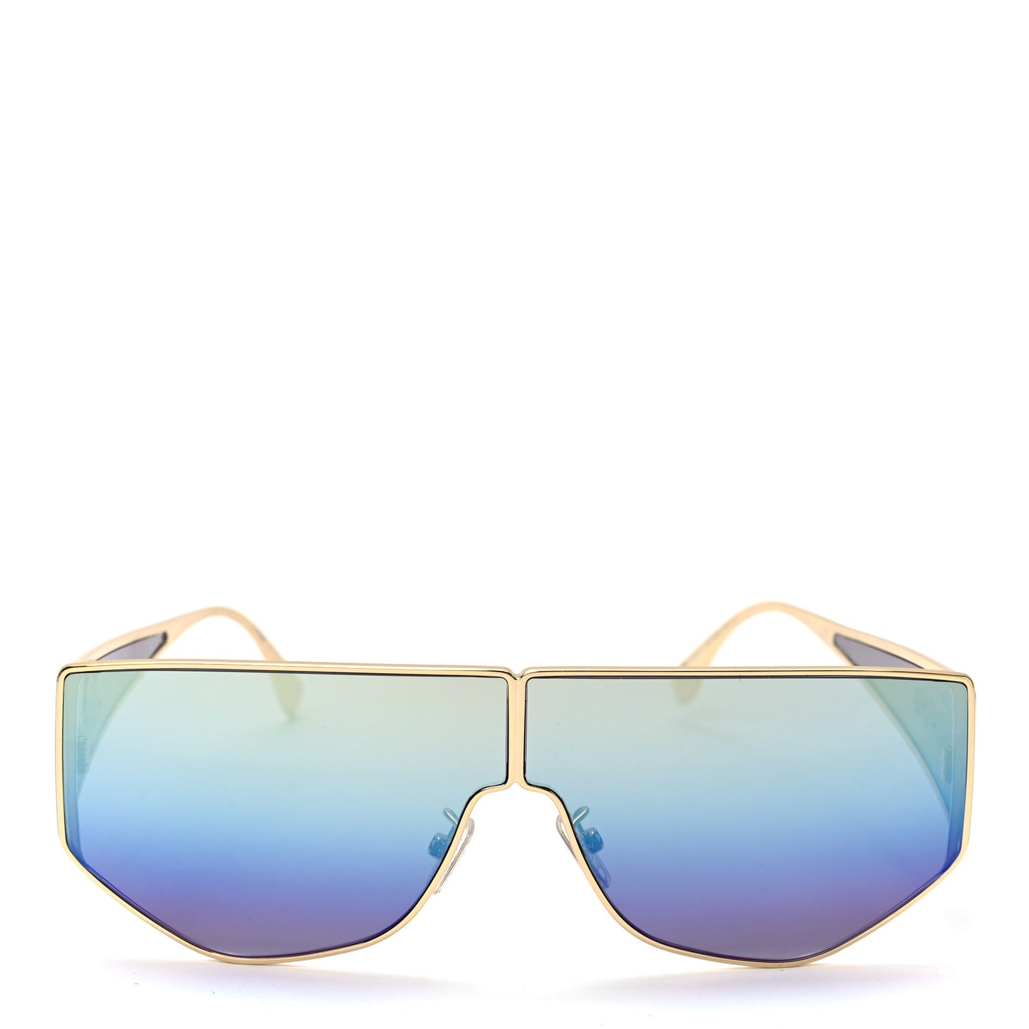 Metal Disco Geometric Sunglasses FE 40051/U Gold Blue Mirror