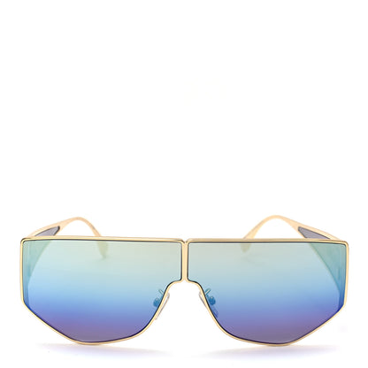 Fendi Metal Disco Geometric Sunglasses FE 40051/U Gold Blue Mirror 2 of 6