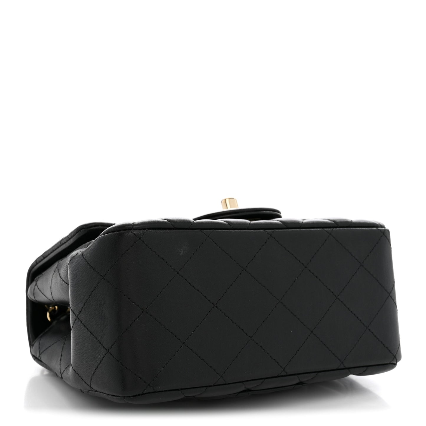 Lambskin Quilted Mini Square Flap Black