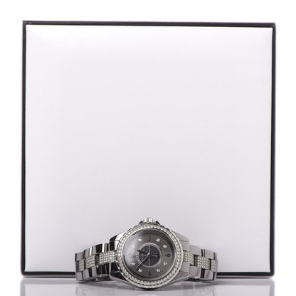 Chanel Titanium Ceramic Diamond Pave Bezel 33mm J12 Quartz Watch 7 of 7