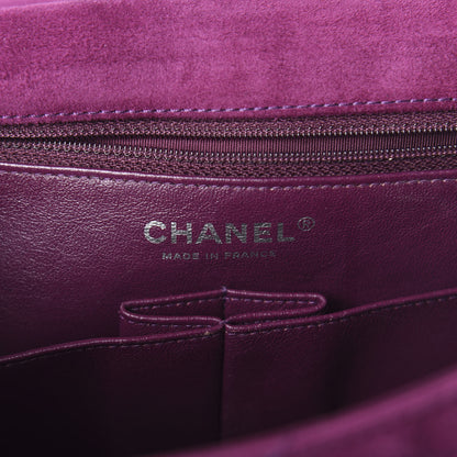 Chanel Suede Lambskin Scallop Quilted Medium Pagoda Flap Purple 8 of 10