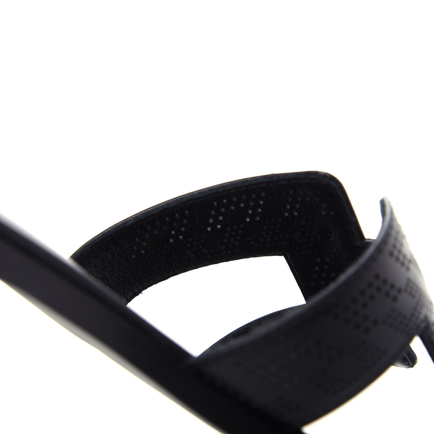 Hermes Calfskin Perforated Oran Sandals 36 Black 10 of 10