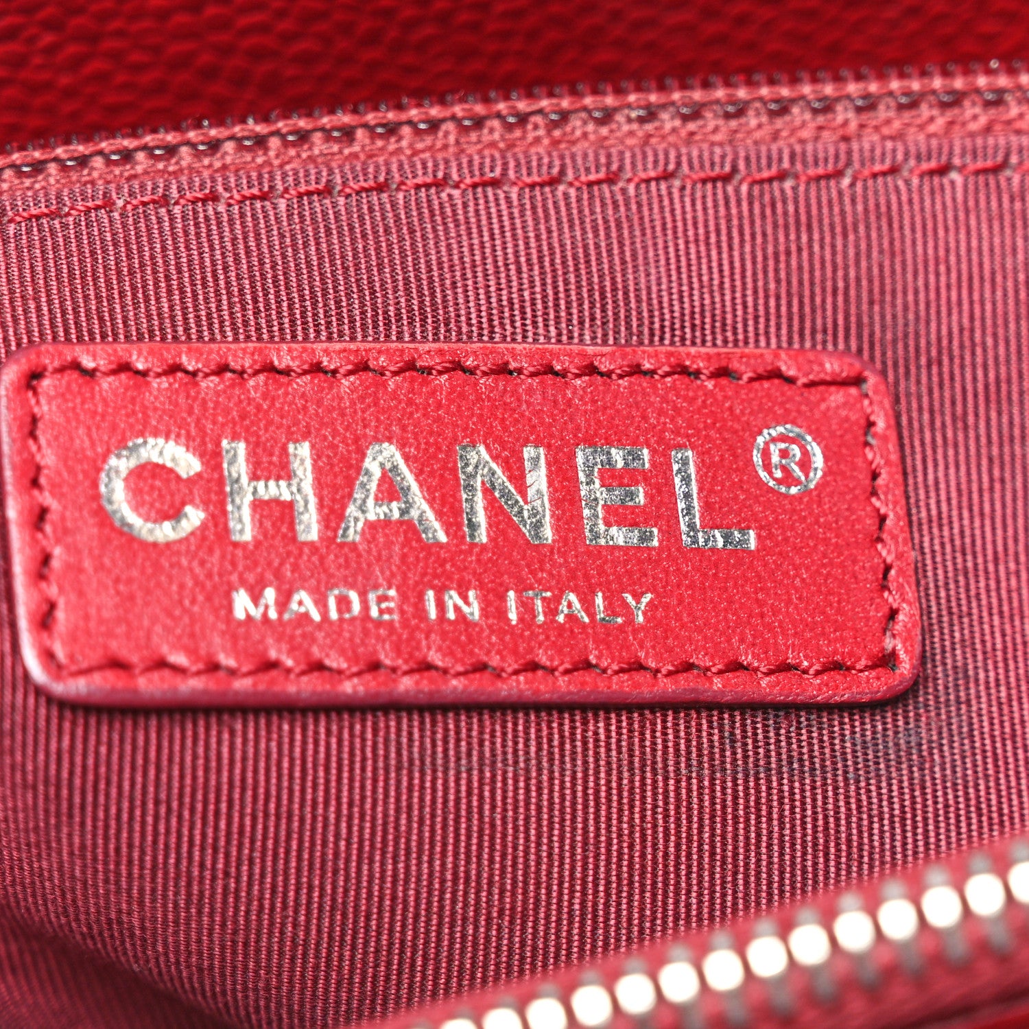 Chanel Caviar Quilted Grand Shopping Tote GST Red 6 of 12