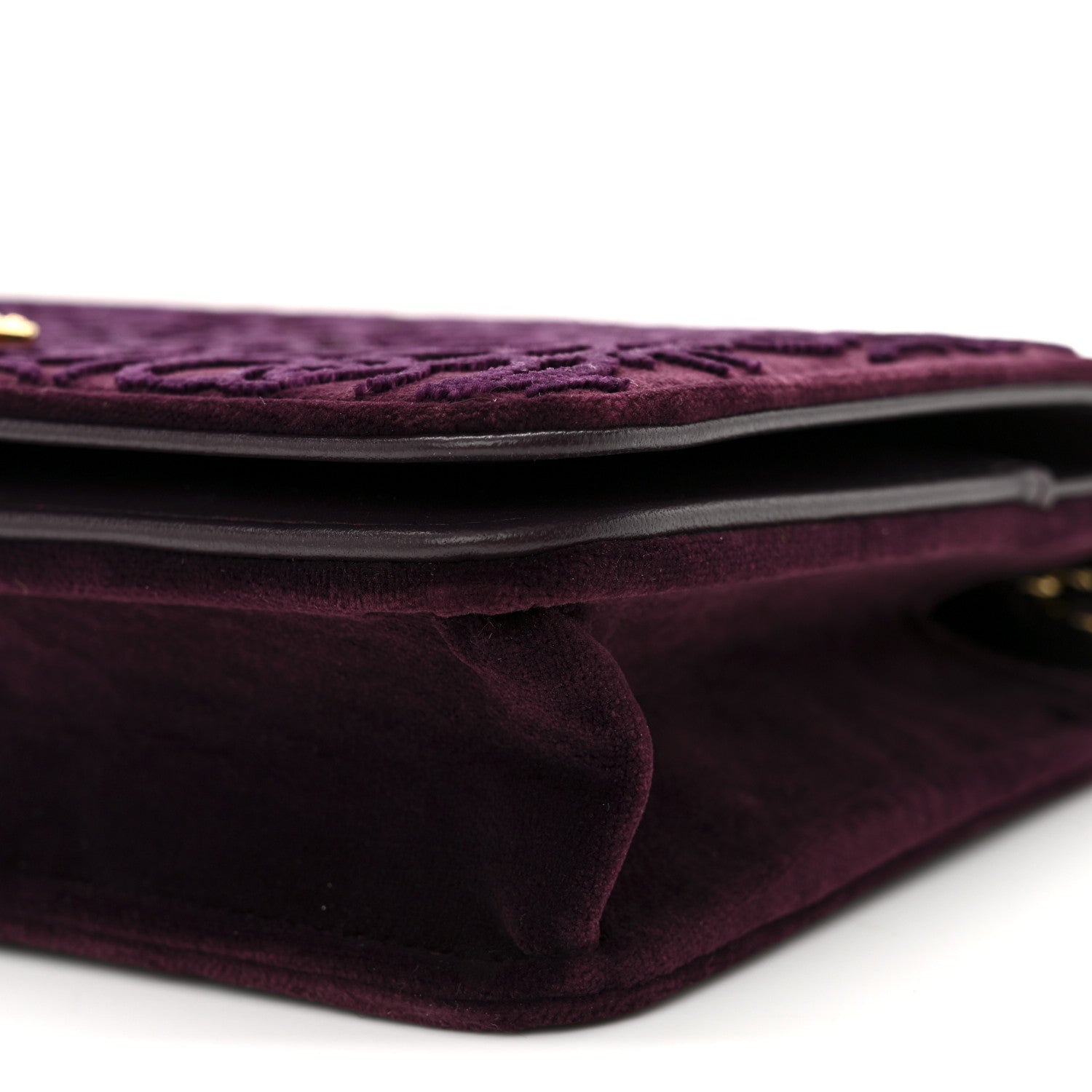 Chanel Velvet Metiers D'Art Wallet On Chain WOC Burgundy 11 of 12