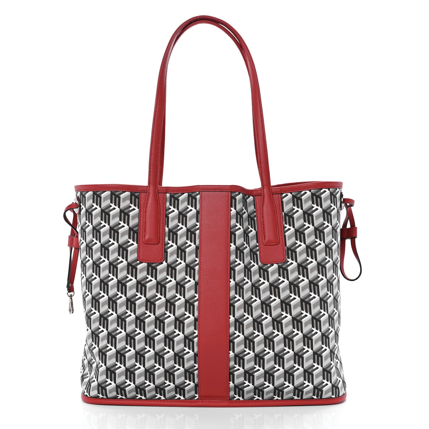 MCM Visetos Medium Liz Reversible Shopper Tote Candy Red 8 of 12