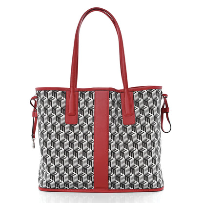 MCM Visetos Medium Liz Reversible Shopper Tote Candy Red 8 of 12