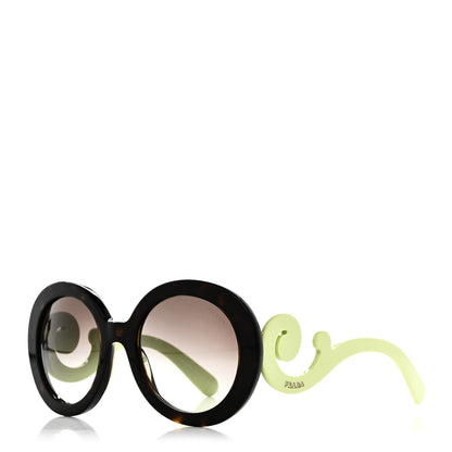 Prada Baroque SPR 27N Round Sunglasses Tortoise Green 1 of 8
