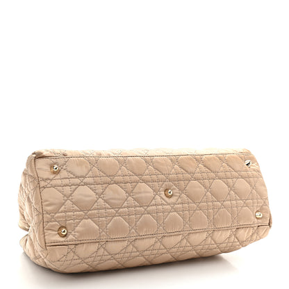 Christian Dior Satin Cannage Charming Lock Flap Shoulder Bag Beige 4 of 9