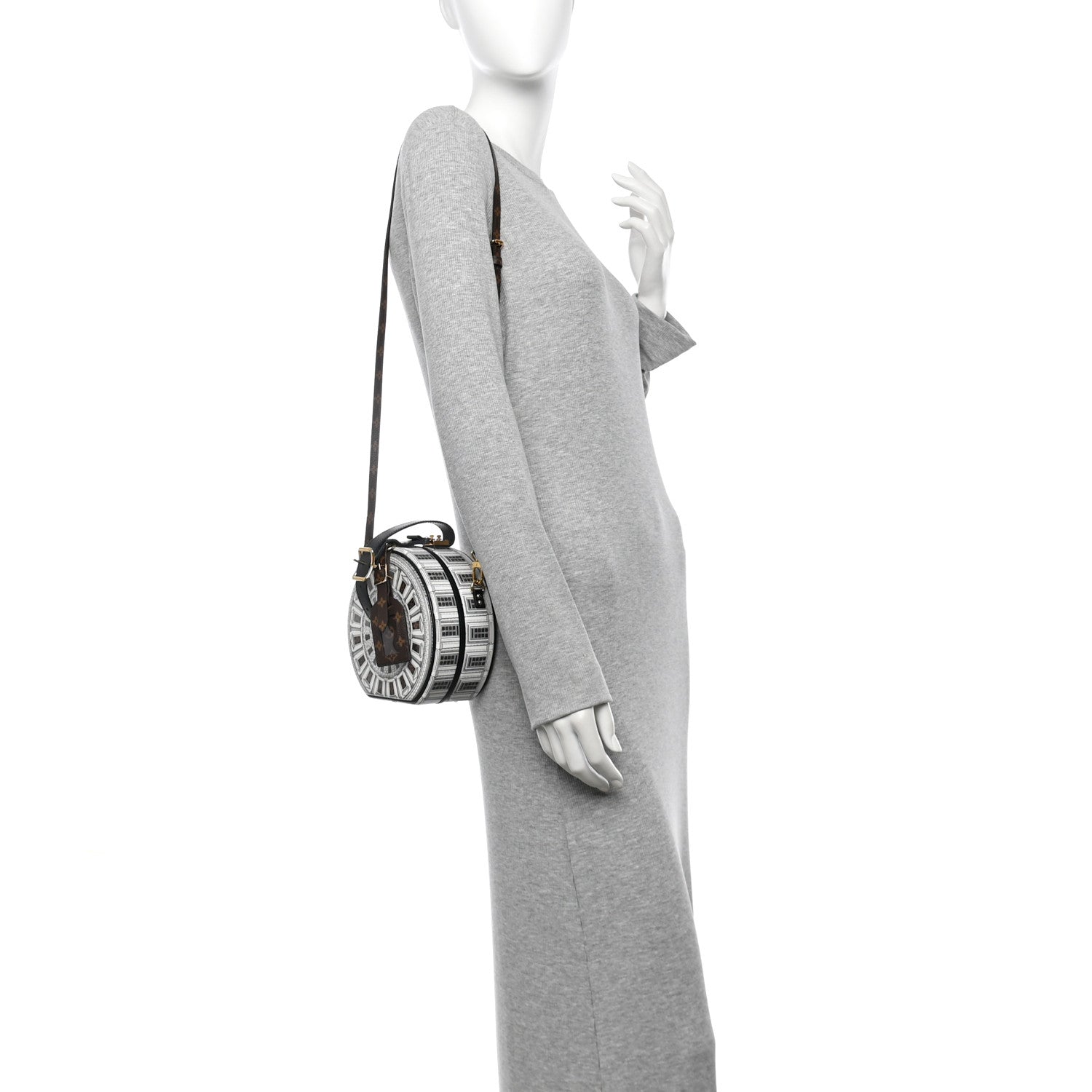 Louis Vuitton X FORNASETTI Calfskin Architettura Petite Boite Chapeau White Black 2 of 9
