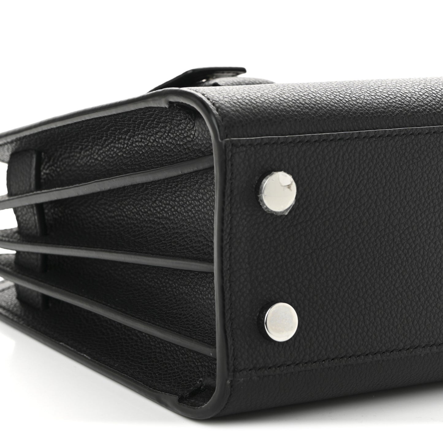 Grained Calfskin Nano Sac De Jour Black