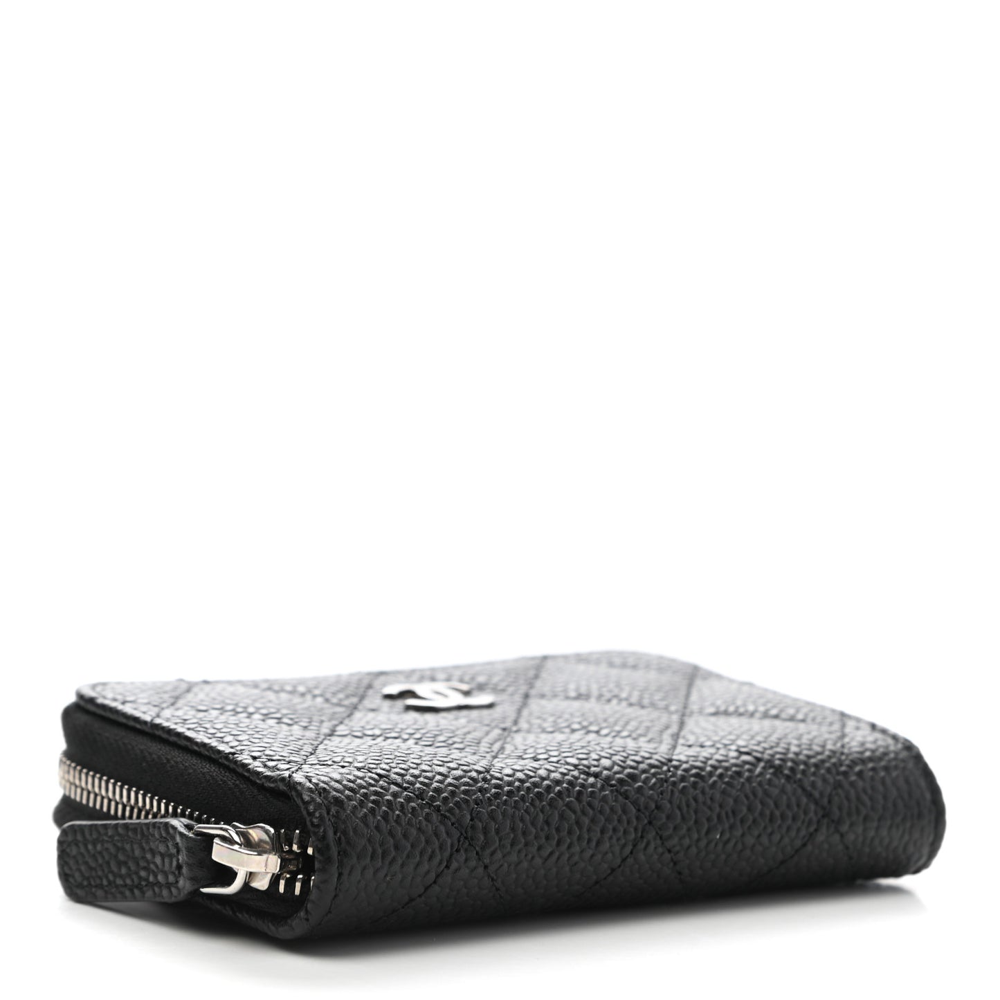 Caviar Quilted Classic Zipped Coin Purse Black