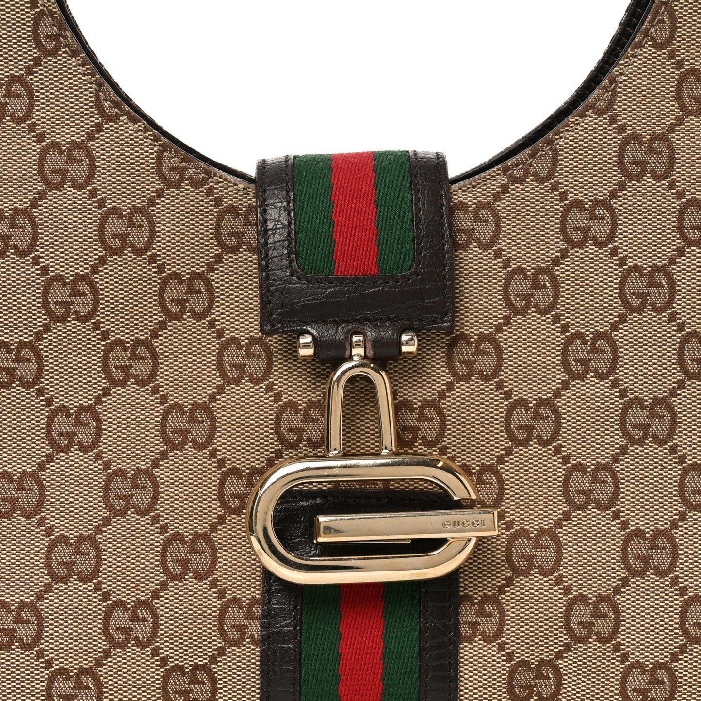 Monogram Web Junco Shoulder Bag Dark Brown