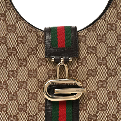 Gucci Monogram Web Junco Shoulder Bag Dark Brown 8 of 10