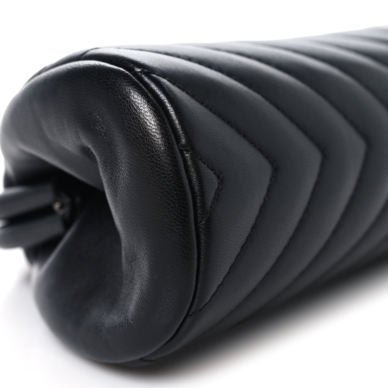 Chanel Lambskin Chevron Quilted Timeless Clutch So Black 9 of 11