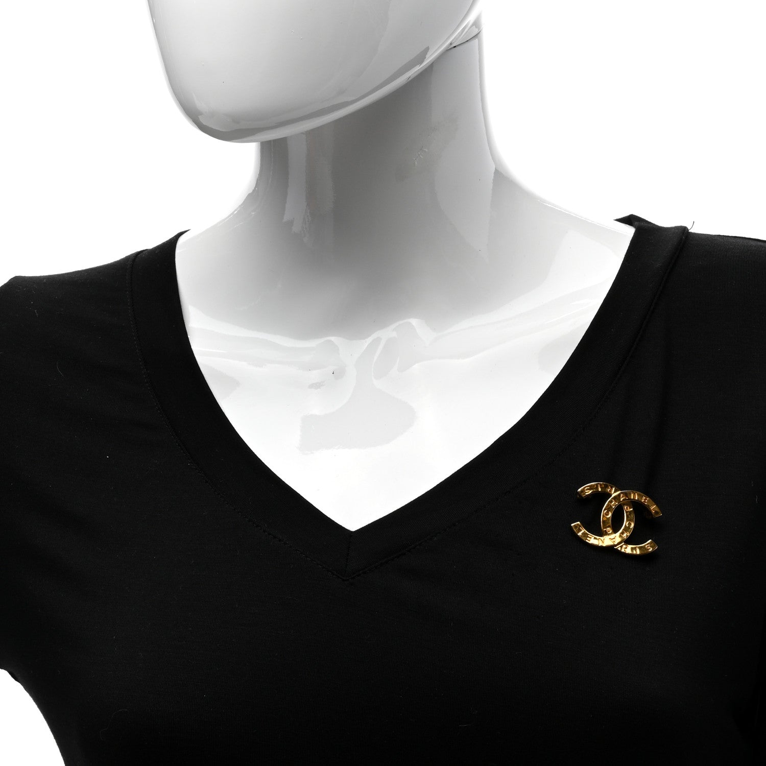 Chanel Metal Paris Button CC Large Brooch Gold 2 of 4