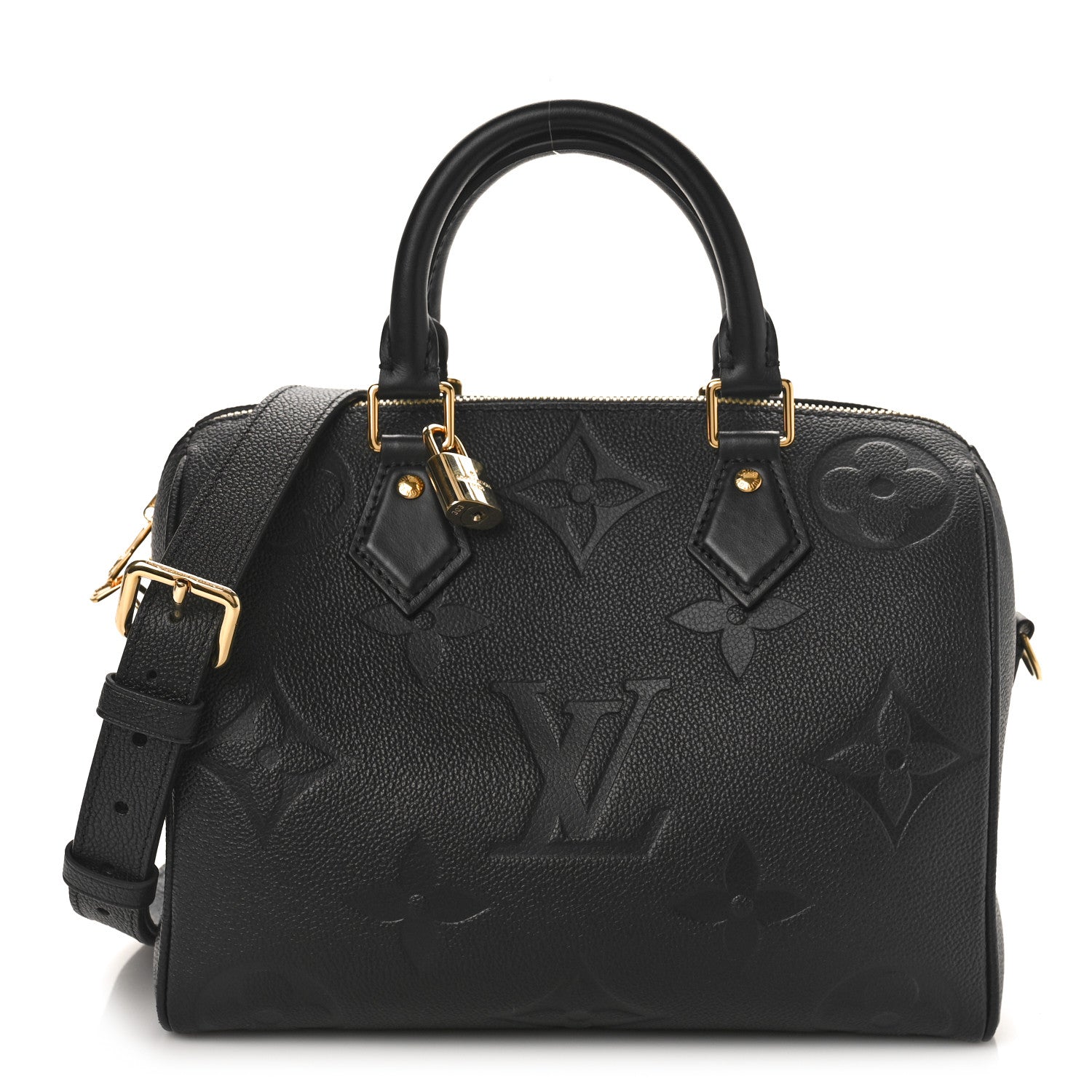 Louis Vuitton Empreinte Monogram Giant Speedy Bandouliere 25 Black 1 of 8