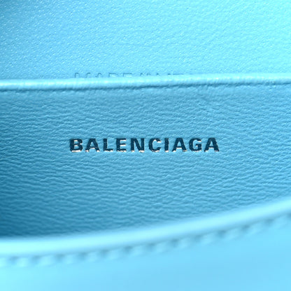 Balenciaga Shiny Box Calfskin Tonal B Hourglass Top Handle Bag Mini Azur 6 of 10