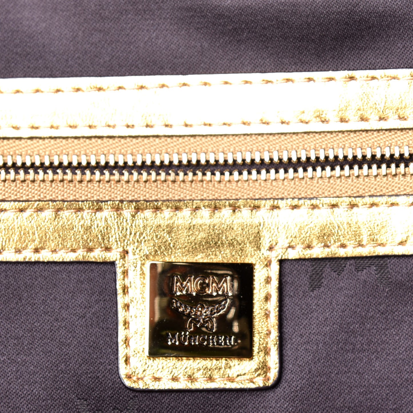 Visetos Snakeskin Printed Studded Medium Stark Backpack Gold