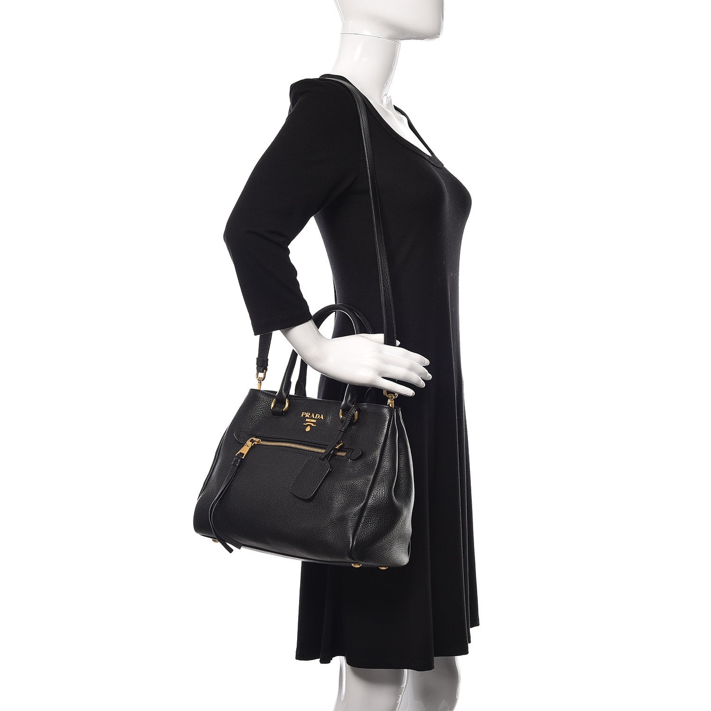 Vitello Phenix Shopping Bag Black