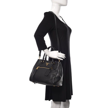 Prada Vitello Phenix Shopping Bag Black 2 of 10