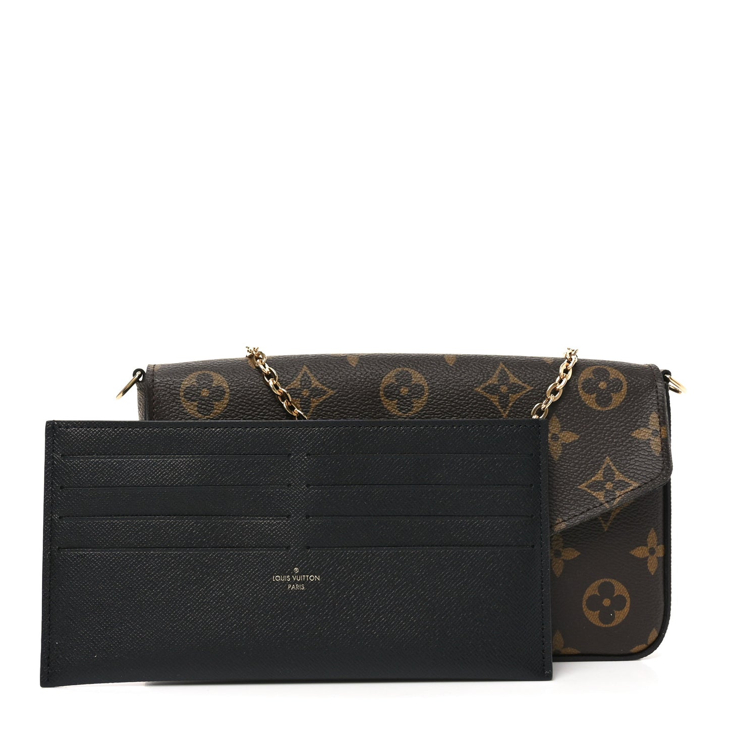 Monogram My LV World Tour Pochette Felicie Chain Wallet Black