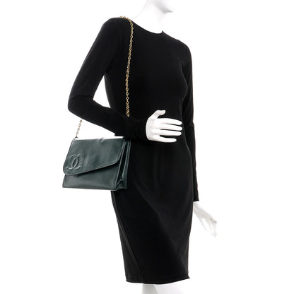 Chanel Lambskin CC Single Flap Green 2 of 17