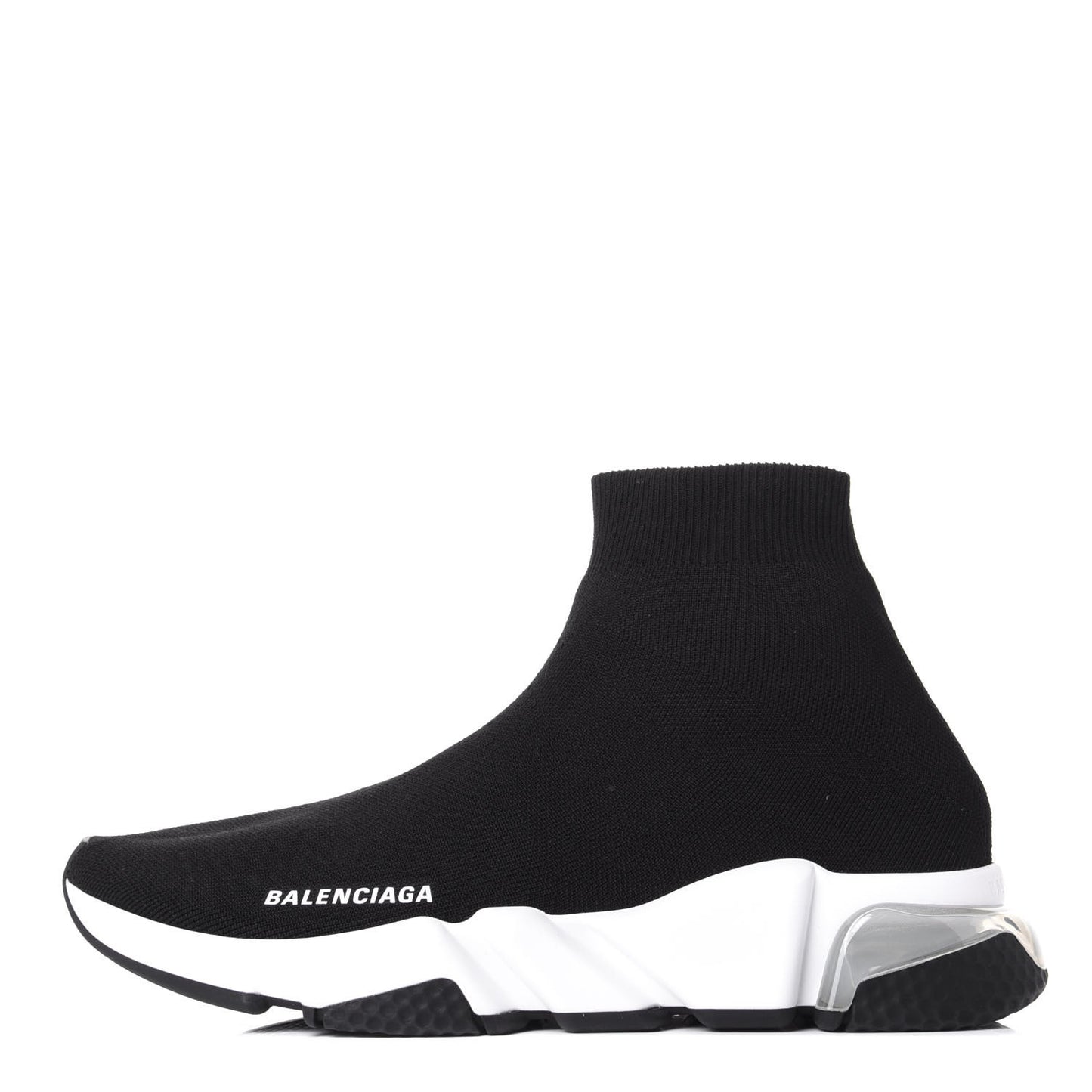 Neoprene Knit Womens Speed Clear Sole Sneakers 41 Black White
