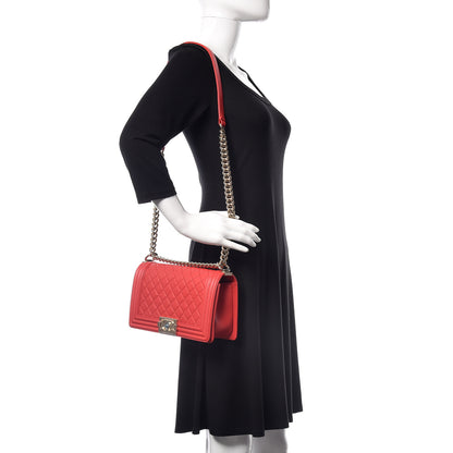 Chanel Lambskin Quilted Medium Boy Flap Red 2 of 9