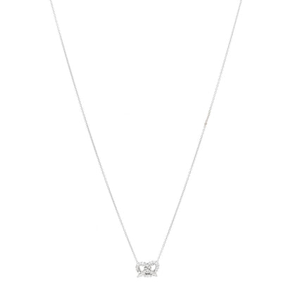 Roberto Coin 18K White Gold Diamond Tiny Treasures Pretzel Pendant Necklace 1 of 5