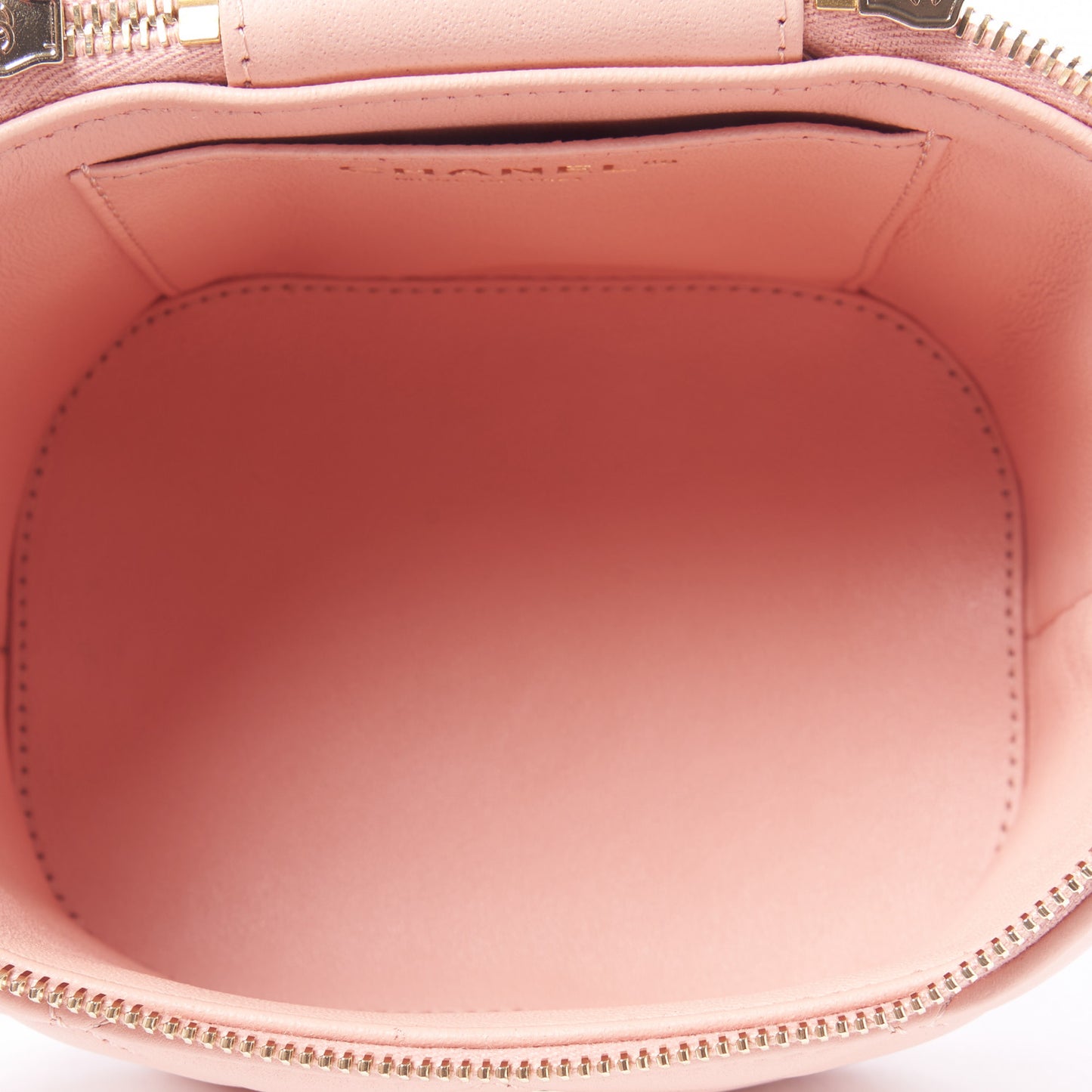 Lambskin Quilted Trendy Vanity Case Pink