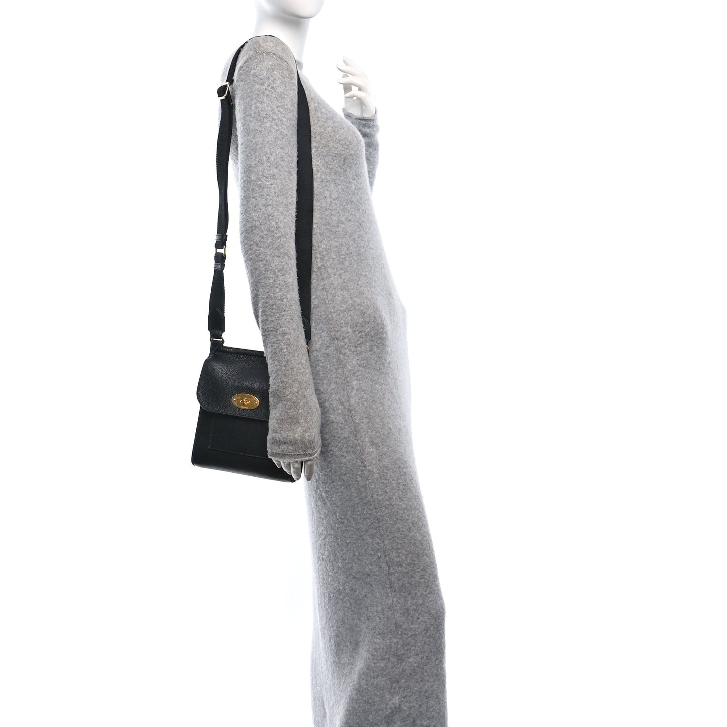 Natural Grain Calfskin Antony Messenger Crossbody Black