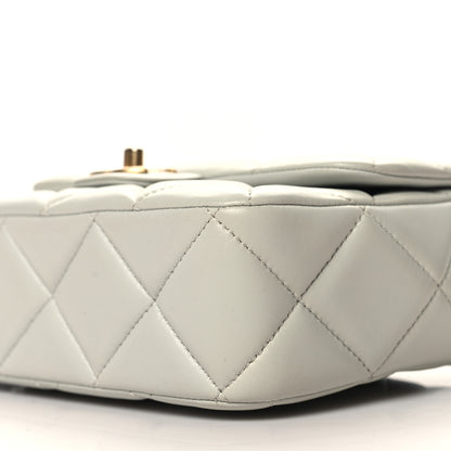 Chanel Lambskin Enamel Pearl Quilted Mini Charm Me Square Flap Light Blue 10 of 10
