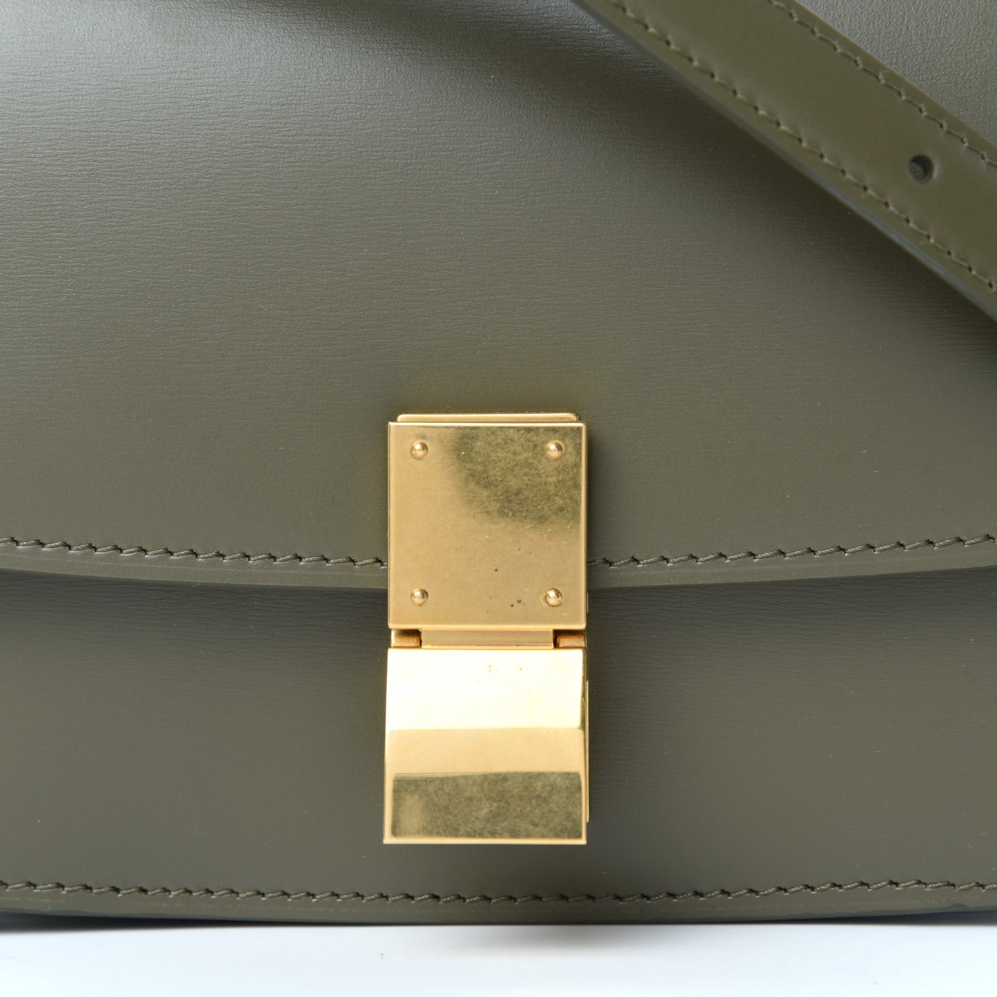 Box Calfskin Small Classic Box Flap Bag Army Green