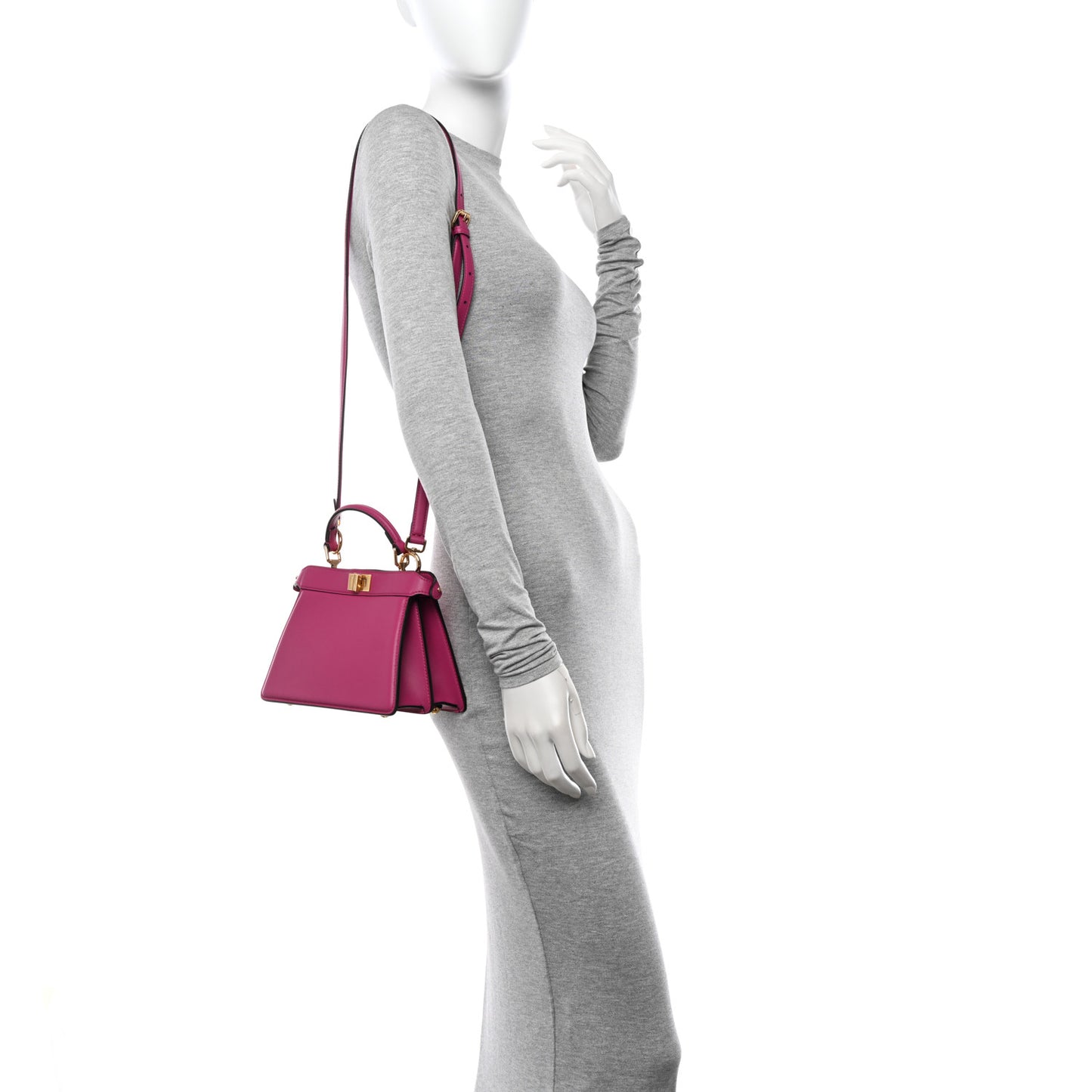 Shiny Nappa Petite Peekaboo I SEE U Satchel Magenta