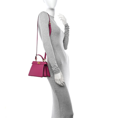 Fendi Shiny Nappa Petite Peekaboo I SEE U Satchel Magenta 2 of 10