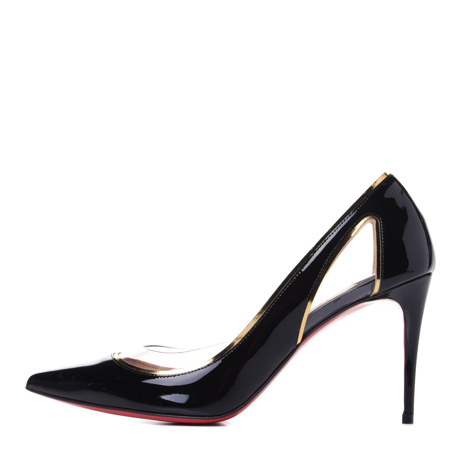 Christian Louboutin Patent PVC Specchio Cosmo 554 100 Pumps 37 Black 1 of 10