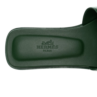 Hermes Calfskin Oran Sandals 35 Vert Electrique 7 of 11