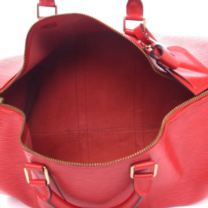 Louis Vuitton Epi Keepall 50 Castillan Red 5 of 14