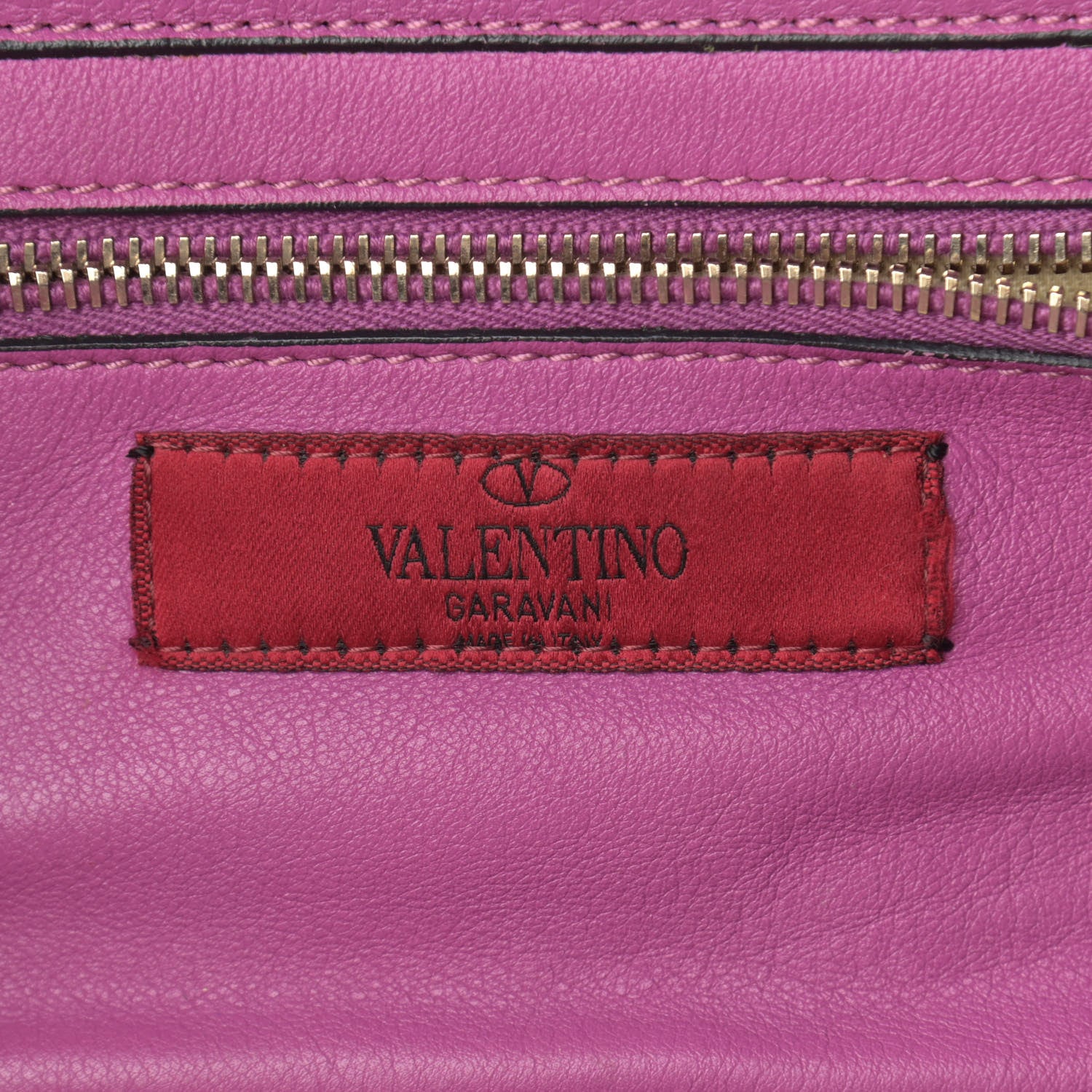 Valentino Garavani Vitello Small Rockstud Tote Purple Violet 6 of 16