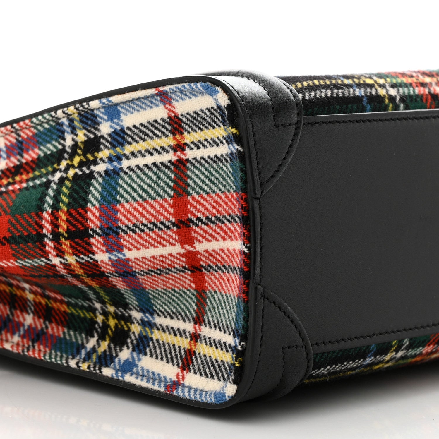 Celine Tartan Calfskin Nano Luggage Red Blue 9 of 11