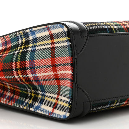 Celine Tartan Calfskin Nano Luggage Red Blue 9 of 11