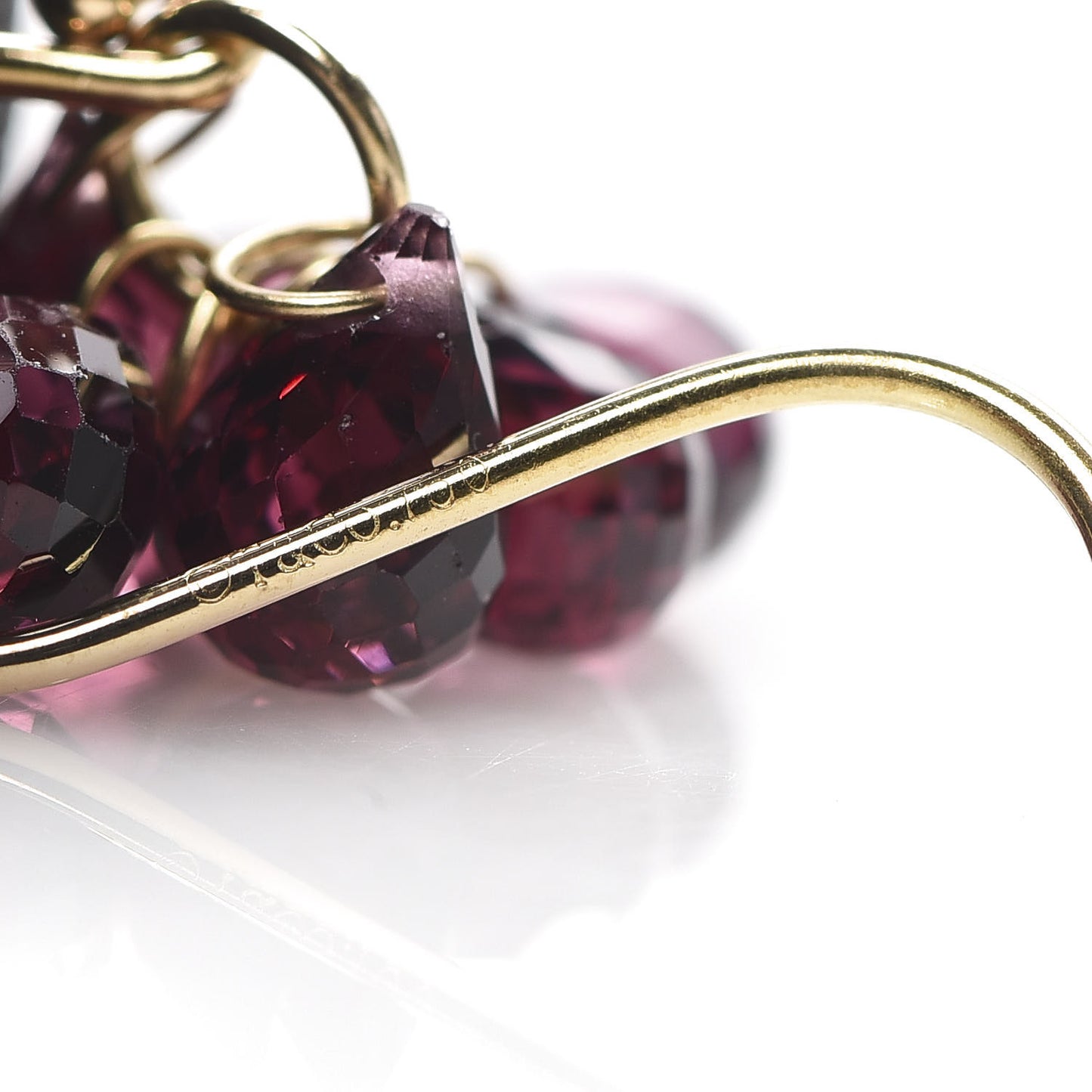 18K Yellow Gold Rhodolite Garnet Briolette Earrings